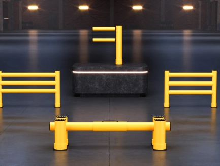 Safety gates for flexible barriers