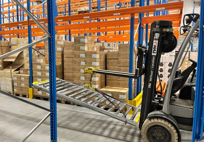 Pushback racks in Narrow Aisle Warehouse