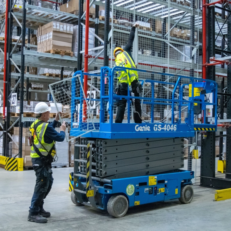 Inspection and repair of pallet racking up to 12 metres high at Henco