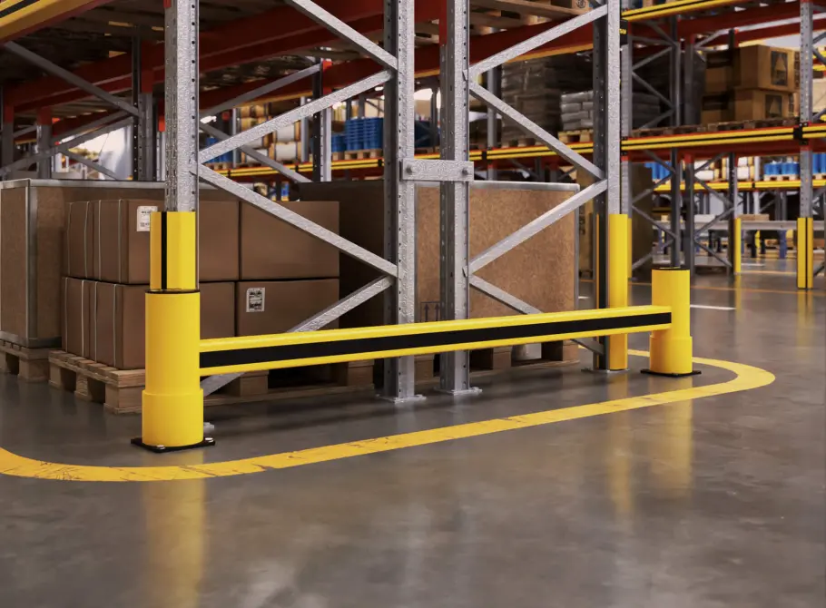 How can you protect racking against collisions?