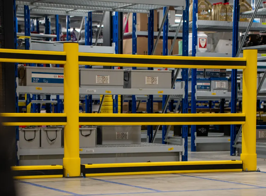 How can you protect racking against collisions?